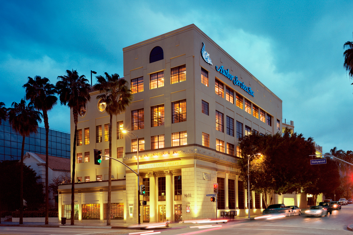 Author Services, Inc. at 7051 Hollywood Boulevard, also housing Galaxy Press and the L. Ron Hubbard Theatre.